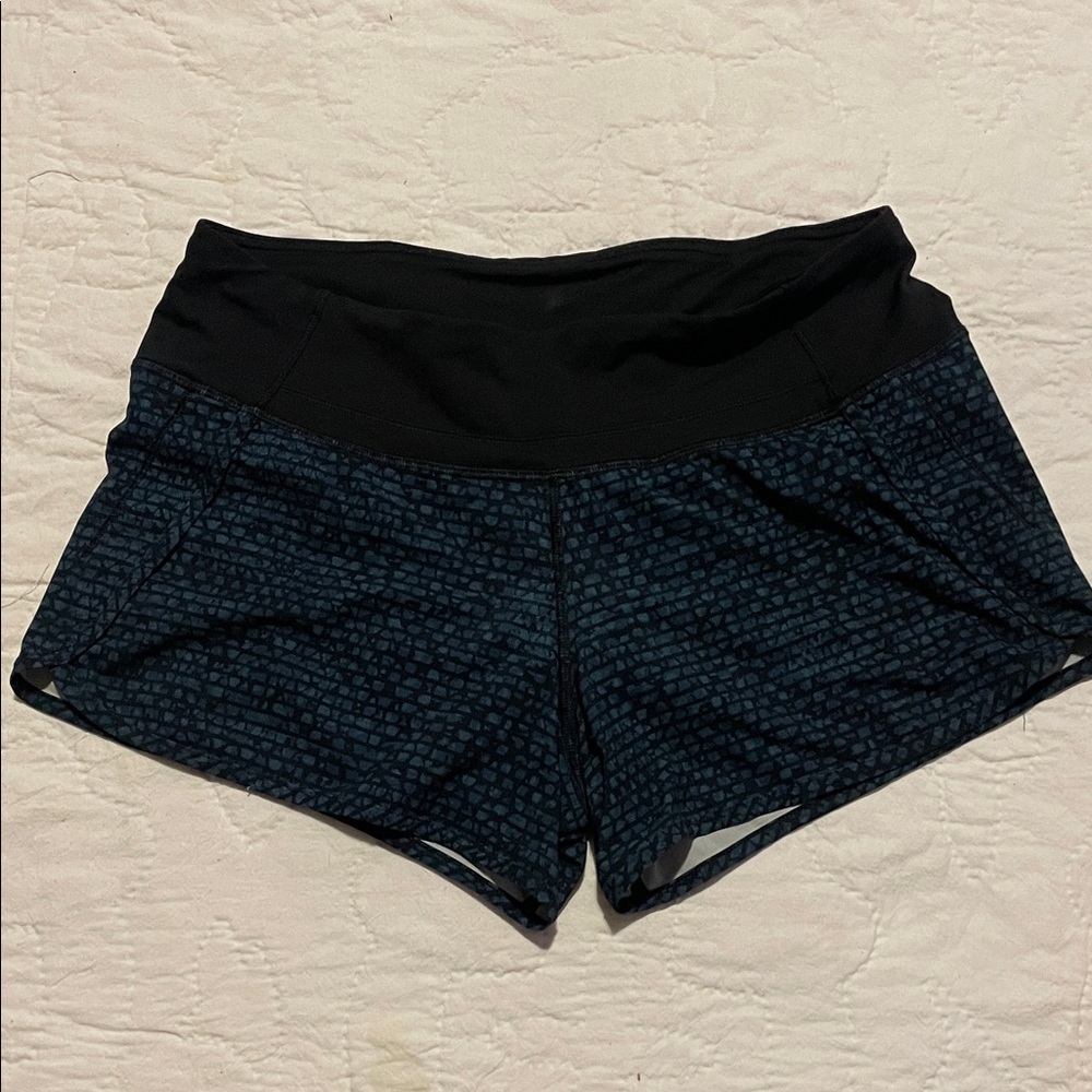 Lululemon Athletica Black and Blue Athletic Shorts